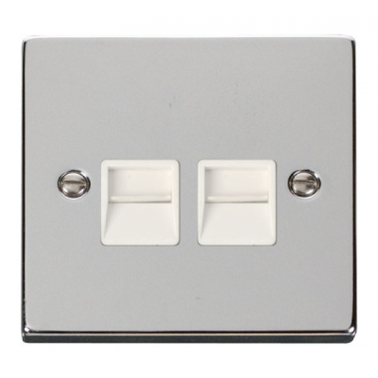 Click Deco Victorian Polished chrome TWIN TELEPHONE OUTLET- MASTER Click Deco Victorian Polished chrome TWIN TELEPHONE OUTLET- MASTER