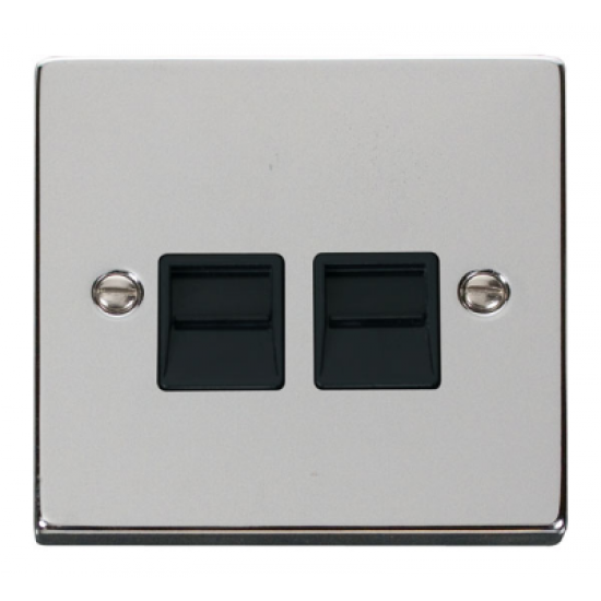 Click Deco Victorian Polished chrome TWIN TELEPHONE OUTLET- MASTER Click Deco Victorian Polished chrome TWIN TELEPHONE OUTLET- MASTER