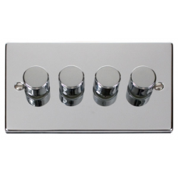  Click Deco Victorian Polished chrome 4 GANG 2 WAY 75W LED DIMMER SWITCH