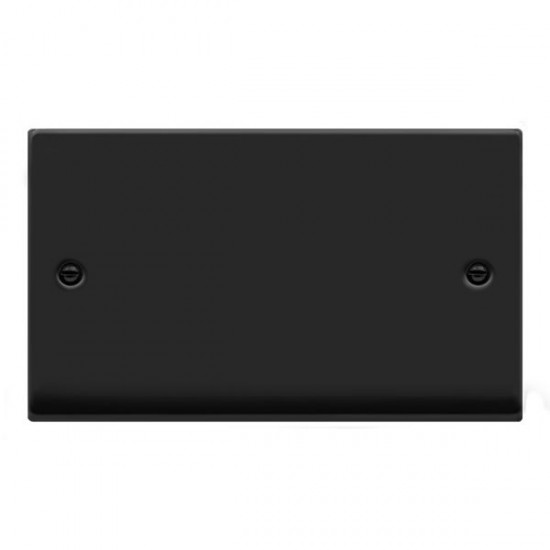 Click Deco Victorian Matt Black 2-GANG BLANK PLATE