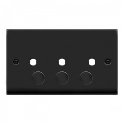 Click Deco Victorian Matt Black 3 Gang Double Dimmer Plate & Knobs Click Deco Victorian Matt Black 3 Gang Double Dimmer Plate & Knobs