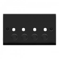 Click Deco Victorian satin chrome 4 Gang Double Dimmer Plate & Knobs Click Deco Victorian satin chrome 4 Gang Double Dimmer Plate & Knobs