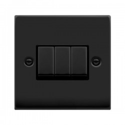 Click Deco Victorian Matt Black 10AX INGOT 3-GANG 2-WAY SWITCH Click Deco Victorian Matt Black 10AX INGOT 3-GANG 2-WAY SWITCH