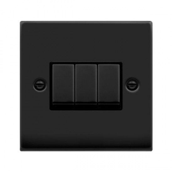 Click Deco Victorian Matt Black 10AX INGOT 3-GANG 2-WAY SWITCH Click Deco Victorian Matt Black 10AX INGOT 3-GANG 2-WAY SWITCH