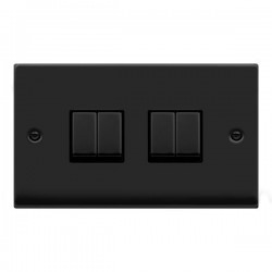 Click Deco Victorian Matt Black 10AX INGOT 4-GANG 2-WAY SWITCH Click Deco Victorian Matt Black 10AX INGOT 4-GANG 2-WAY SWITCH