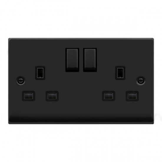 Click Deco Victorian Matt Black 13A 2G INGOT SW SOCKET OUTLET Click Deco Victorian Matt Black 13A 2G INGOT SW SOCKET OUTLET