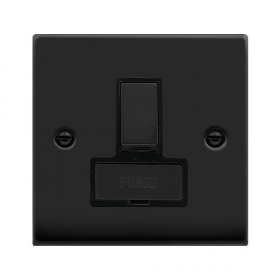 Click Deco Victorian Matt Black 13A Ingot DP Switched Fused Connection Unit Click Deco Victorian Matt Black 13A Ingot DP Switched Fused Connection Unit