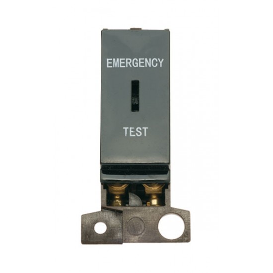 MiniGrid Black 10AX Double Pole EMERGENCY TEST Keyswitch Module