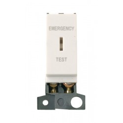MiniGrid Polar White 10AX Double Pole EMERGENCY TEST Keyswitch Module MiniGrid Polar White 10AX Double Pole EMERGENCY TEST Keyswitch Module