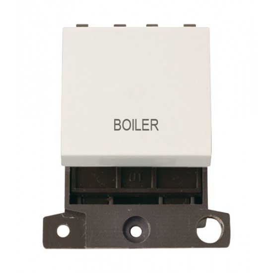 MiniGrid Polar White 20A Twin Width Double Pole BOILER Switch Module MiniGrid Polar White 20A Twin Width Double Pole BOILER Switch Module