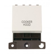 MiniGrid Polar White 20A Twin Width Double Pole COOKER HOOD Switch Module