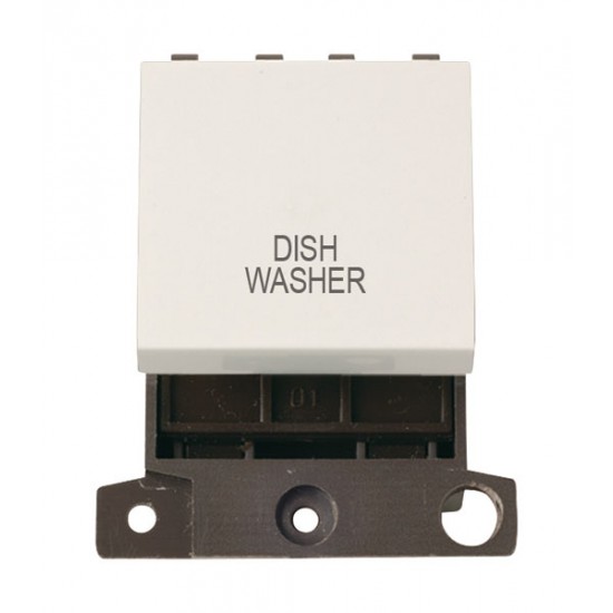 MiniGrid Polar White 20A Twin Width Double Pole DISHWASHER Switch Module MiniGrid Polar White 20A Twin Width Double Pole DISHWASHER Switch Module