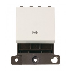 MiniGrid Polar White 20A Twin Width Double Pole FAN Switch Module MiniGrid Polar White 20A Twin Width Double Pole FAN Switch Module