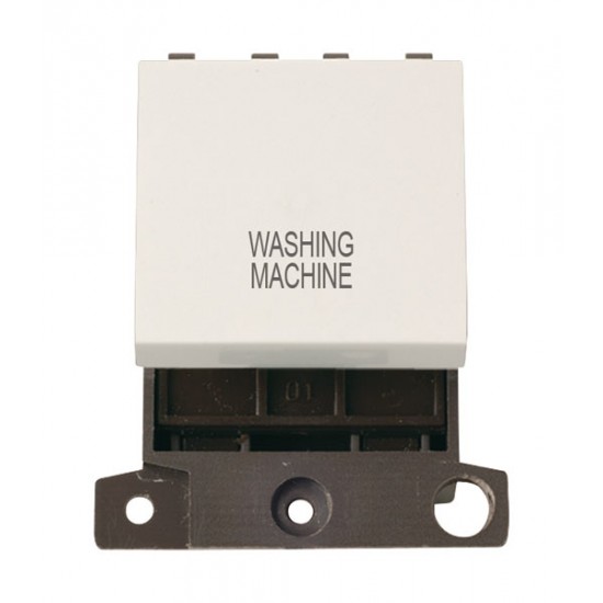 MiniGrid Polar White 20A Twin Width Double Pole WASHING MACHINE Switch Module