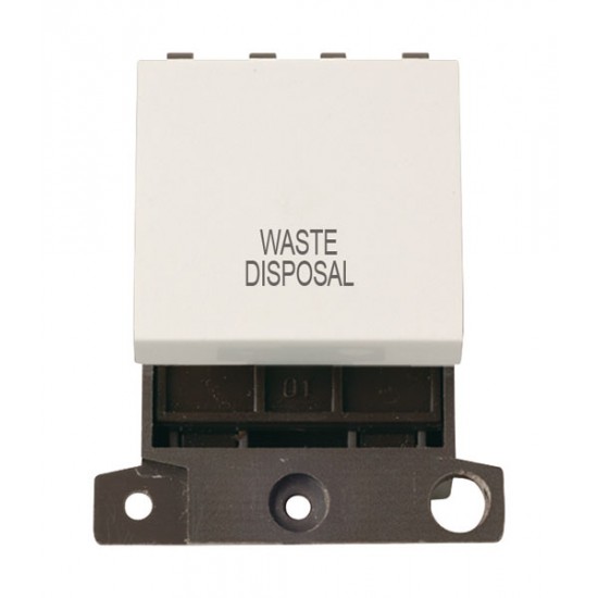 MiniGrid Polar White 20A Twin Width Double Pole WASTE DISPOSAL Switch Module MiniGrid Polar White 20A Twin Width Double Pole WASTE DISPOSAL Switch Module