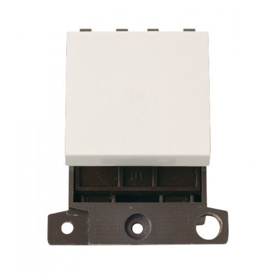 MiniGrid Polar White Ingot 20A Twin Width Double Pole Switch Module MiniGrid Polar White Ingot 20A Twin Width Double Pole Switch Module