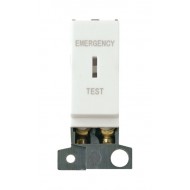 MiniGrid Click White 10AX Double Pole EMERGENCY TEST Keyswitch Module
