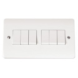 10AX 6 GANG 2 WAY PLATE SWITCH 10AX 6 GANG 2 WAY PLATE SWITCH