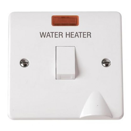 20A DOUBLE POLE SWITCH WITH NEON 'WATER HEATER'