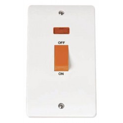 50A 2 GANG SINGLE COOKER SWITCH WITH NEON