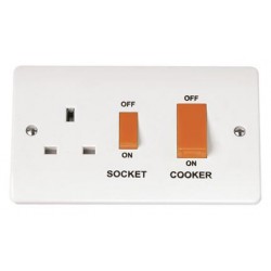 50A COOKER SWITCH WITH 13A SWITCHED SOCKET OUTLET