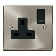 Click Deco Victorian satin chrome 1-GANG 13A DP SWITCHED SOCKET B Click Deco Victorian satin chrome 1-GANG 13A DP SWITCHED SOCKET B
