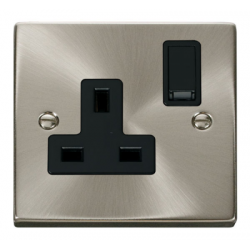Click Deco Victorian satin chrome 1-GANG 13A DP SWITCHED SOCKET B Click Deco Victorian satin chrome 1-GANG 13A DP SWITCHED SOCKET B