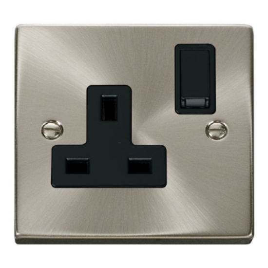 Click Deco Victorian satin chrome 1-GANG 13A DP SWITCHED SOCKET B
