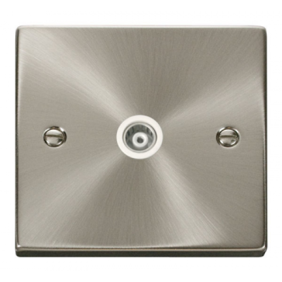 Click Deco Victorian satin chrome 1-GANG ISOLATED COAXIAL SOCKET
