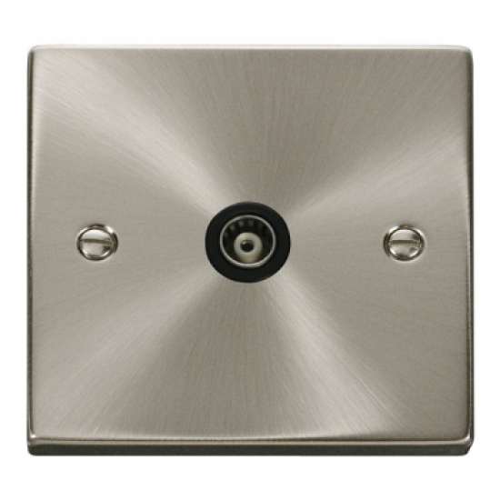 Click Deco Victorian satin chrome 1-GANG ISOLATED COAXIAL SOCKET Click Deco Victorian satin chrome 1-GANG ISOLATED COAXIAL SOCKET