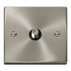 Click Deco Victorian satin chrome 1 GANG SATELITE SOCKET BLK