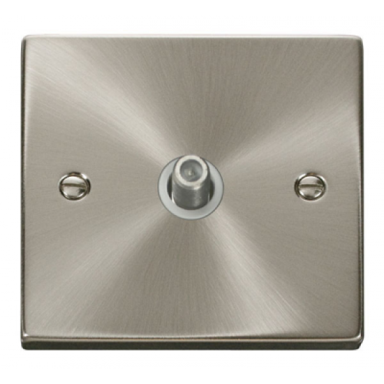 Click Deco Victorian satin chrome 1 GANG SATELLITE SOCKET WH