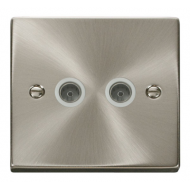 Click Deco Victorian satin chrome 1 GANG TWIN CO- AXIAL OUTLET Click Deco Victorian satin chrome 1 GANG TWIN CO- AXIAL OUTLET