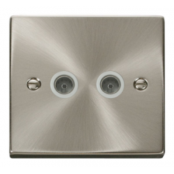 Click Deco Victorian satin chrome 1 GANG TWIN CO- AXIAL OUTLET Click Deco Victorian satin chrome 1 GANG TWIN CO- AXIAL OUTLET