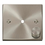 Click Deco Victorian satin chrome 1 Gang Single Dimmer Plate & Knob