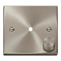 Click Deco Victorian satin chrome 1 Gang Single Dimmer Plate & Knob