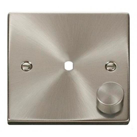Click Deco Victorian satin chrome 1 Gang Single Dimmer Plate & Knob Click Deco Victorian satin chrome 1 Gang Single Dimmer Plate & Knob