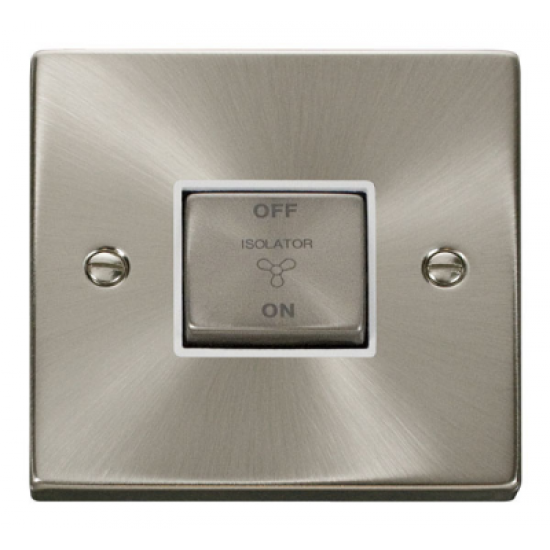 Click Deco Victorian satin chrome 10A 1GANG 3 POLE INGOT SW
