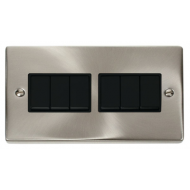 Click Deco Victorian satin chrome 10A 6-GANG 2-WAY SWITCH BK Click Deco Victorian satin chrome 10A 6-GANG 2-WAY SWITCH BK