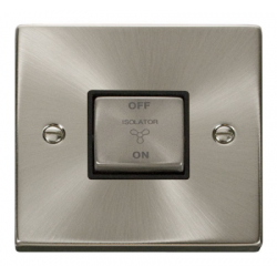 Click Deco Victorian satin chrome 10A Ingot 3 Pole Fan Isolation Plate Switch