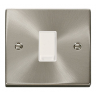 Click Deco Victorian satin chrome 10AX 1 Gang 2 Way Switch White insert Click Deco Victorian satin chrome 10AX 1 Gang 2 Way Switch White insert