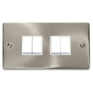 Click Deco Victorian satin chrome 10AX 4 GANG 2 WAY SWITCH Click Deco Victorian satin chrome 10AX 4 GANG 2 WAY SWITCH
