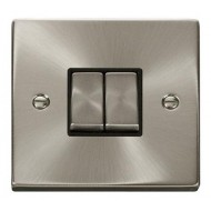 Click Deco Victorian satin chrome 10AX INGOT 2-GANG 2-WAY SWITCH Click Deco Victorian satin chrome 10AX INGOT 2-GANG 2-WAY SWITCH