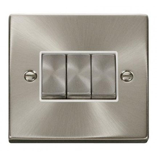 Click Deco Victorian satin chrome 10AX INGOT 3-GANG 2-WAY SWITCH Click Deco Victorian satin chrome 10AX INGOT 3-GANG 2-WAY SWITCH