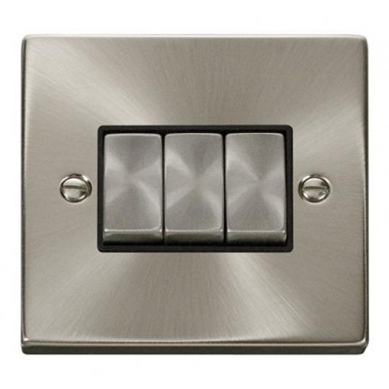 Click Deco Victorian satin chrome 10AX INGOT 3-GANG 2-WAY SWITCH Click Deco Victorian satin chrome 10AX INGOT 3-GANG 2-WAY SWITCH