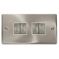 Click Deco Victorian satin chrome 10AX INGOT 4-GANG 2-WAY SWITCH Click Deco Victorian satin chrome 10AX INGOT 4-GANG 2-WAY SWITCH