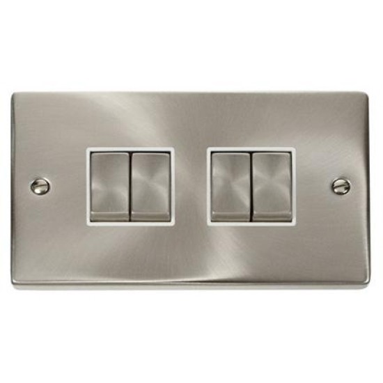 Click Deco Victorian satin chrome 10AX INGOT 4-GANG 2-WAY SWITCH Click Deco Victorian satin chrome 10AX INGOT 4-GANG 2-WAY SWITCH