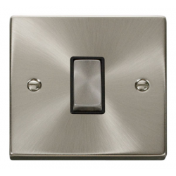 Click Deco Victorian satin chrome 10AX Ingot 1 Gang 2 Way Plate Switch - Black Click Deco Victorian satin chrome 10AX Ingot 1 Gang 2 Way Plate Switch - Black