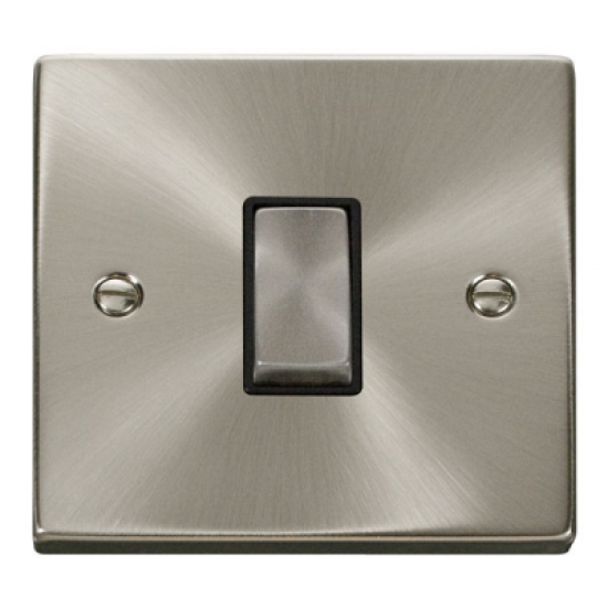 Click Deco Victorian satin chrome 10AX Ingot 1 Gang 2 Way Plate Switch - Black Click Deco Victorian satin chrome 10AX Ingot 1 Gang 2 Way Plate Switch - Black
