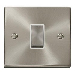 Click Deco Victorian satin chrome 10AX Ingot 1 Gang 2 Way Plate Switch - White Click Deco Victorian satin chrome 10AX Ingot 1 Gang 2 Way Plate Switch - White